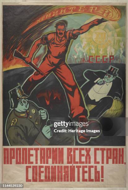 Proletarians of all countries, unite!, 1929. Found in the Collection of Russian State Library, Moscow. Artist Anonymous.