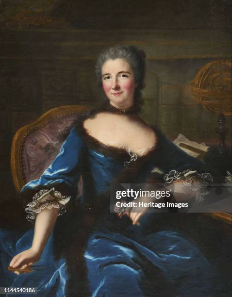 Portrait of Gabrielle Émilie Le Tonnelier de Breteuil, marquise du Châtelet , circa 1748. Private Collection. Artist Loir, Marianne .