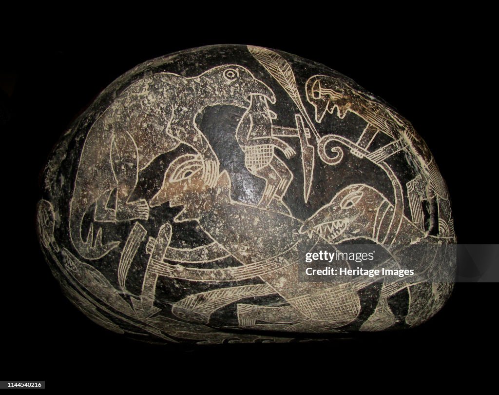 The Ica Stone A Dinosaur Killing A Man Creator: The Ica Stones