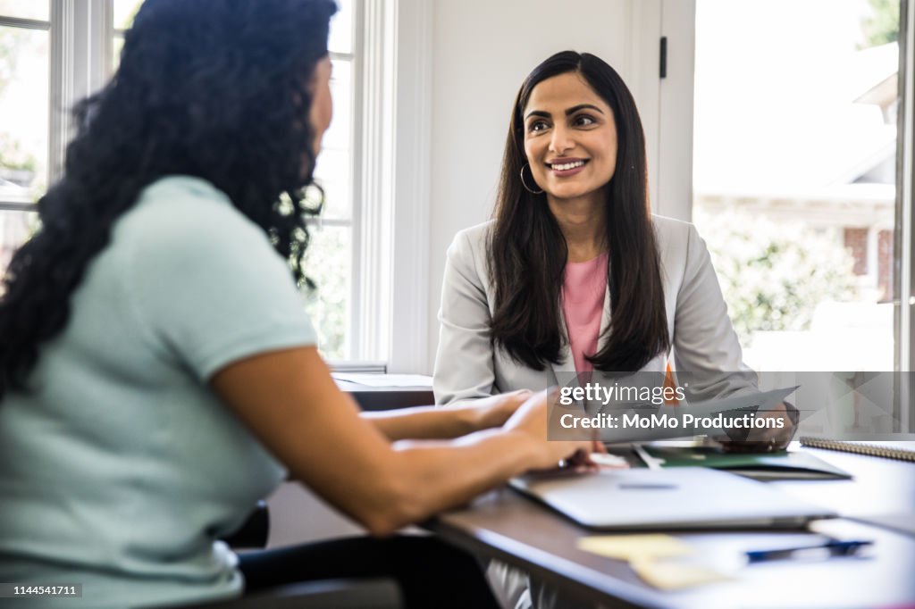 Women meeting in business office