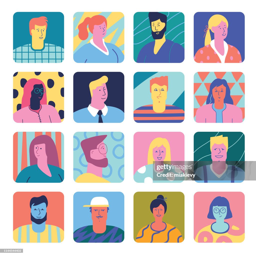Set di avatar di persone