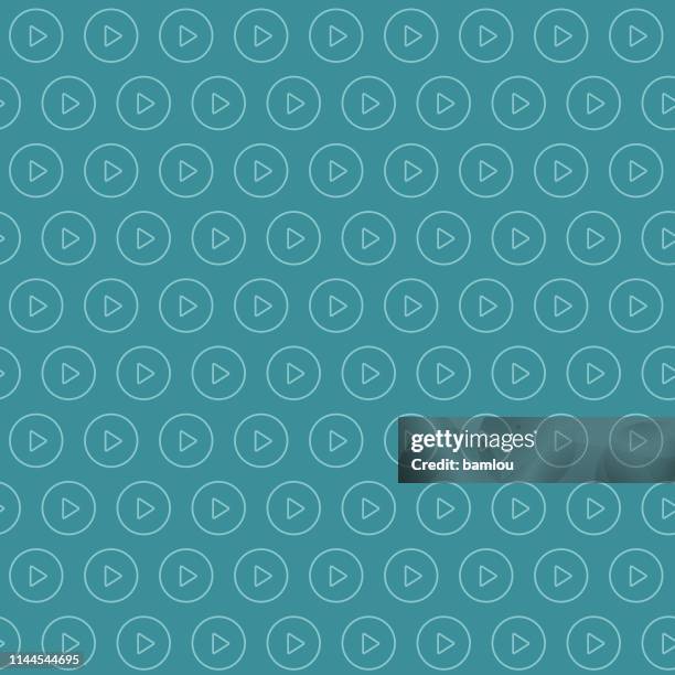 play button bluish seamless pattern background - playbutton stock-grafiken, -clipart, -cartoons und -symbole