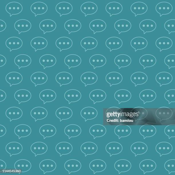 writing bubble bluish seamless pattern background - text messaging stock illustrations