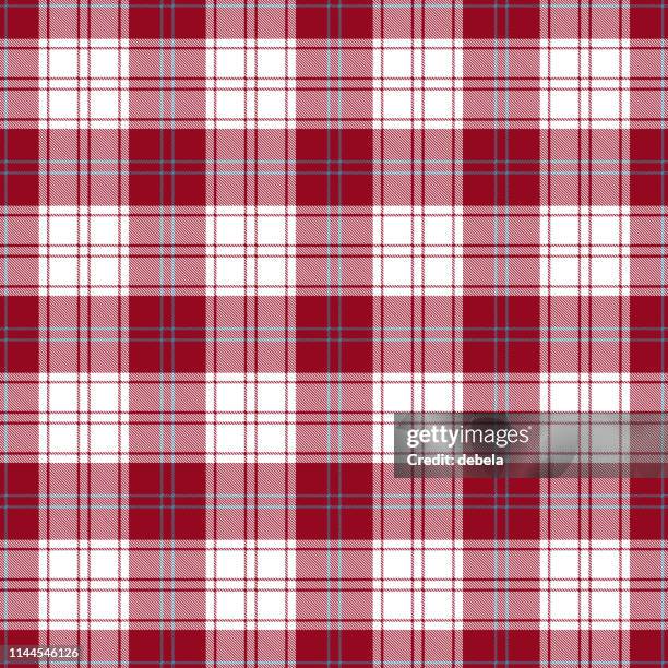 red, blue and white scottish tartan plaid textile pattern - blue sweater pattern stock illustrations