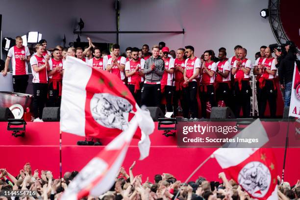 Frenkie de Jong of Ajax during the Ajax Championship celebration at the Museumplein on May 16, 2019 in Amsterdam Netherlands