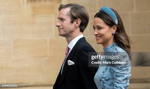 Pippa Matthews and James Matthews attend the wedding of Lady Gabriella Windsor and Mr Thomas Kingston at St George's Chapel, Windsor Castle on May...
