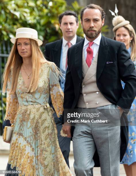 James Middleton and Alizee Thevenet attend the wedding of Lady Gabriella Windsor and Mr Thomas Kingston at St George's Chapel, Windsor Castle on May...