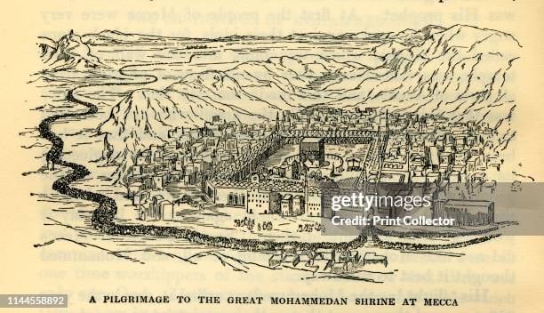 Pilgrimage to the Great Mohammedan Shrine at Mecca', circa 1930. Muslim pilgrims entering the holy city of Mecca in Saudi Arabia. From "The World's...
