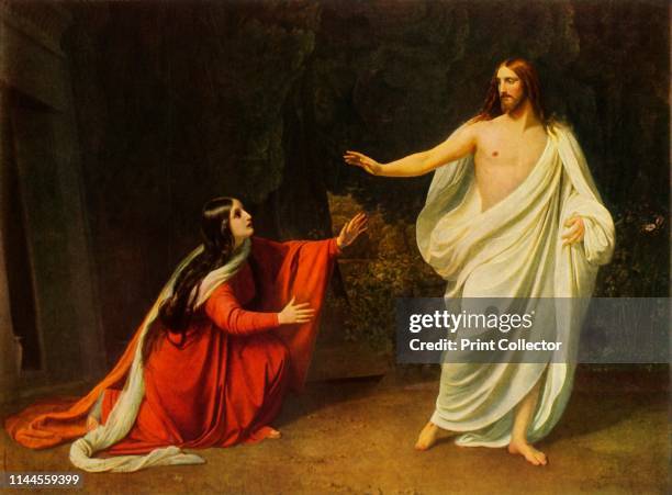 Christ appears to Mary Magdalene' . New Testament scene: Mary Magdalene kneels before the risen Christ who tells her 'Don't touch me, for I have not...