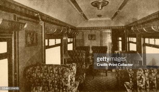 Interior of Pullman Car, "Marjorie", Southern Railway', 1930. From "The Wonder Book of Railways", edited by Harry Golding. [Ward, Lock & Co.,...