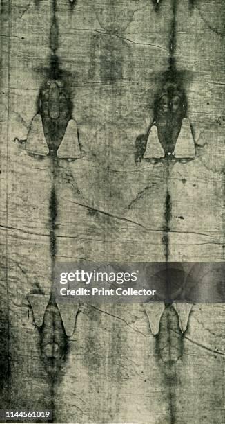 'The Holy Shroud - Imprint of the Body: Front View', 1902. The Turin Shroud, claimed by some to be the burial cloth that Jesus was wrapped in after...