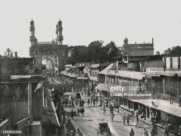 The Char Minar, Hyderabad, India, 1895. The Charminar mosque , was constructed in 1591. From "Round the World in Pictures and Photographs: From...