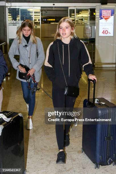 Cristina Iglesias Rijnsburguer and Victoria Iglesias Rijnsburguer is seen on April 21, 2019 in Madrid, Spain.