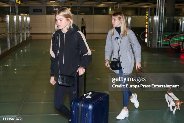 Cristina Iglesias Rijnsburguer and Victoria Iglesias Rijnsburguer is seen on April 21, 2019 in Madrid, Spain.