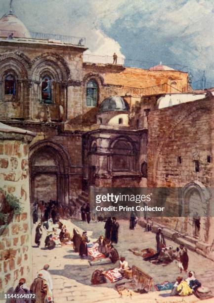 The Forecourt of the Church of the Holy Sepulchre', 1902. The church is a part of the UNESCO World Heritage Site of the Old City of Jerusalem. From...