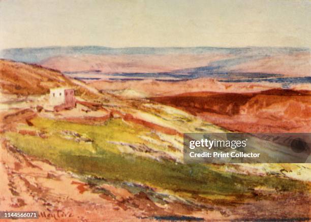 The Valley of the Jordan from the Mount of Olives', 1902. From "The Holy Land", painted by John Fulleylove, R.I. [Adam & Charles Black, London,...
