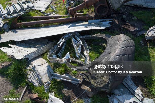 b-29 superfortress 'overexposed' wreckage on bleaklow, derbyshire, england - b 29 superfortress stock pictures, royalty-free photos & images