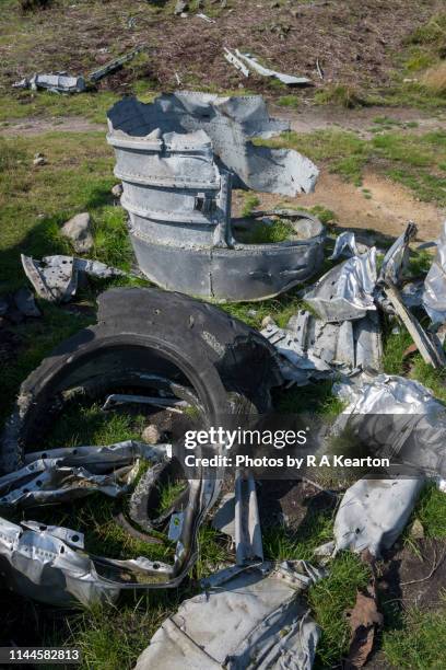 b-29 superfortress 'overexposed' wreckage on bleaklow, derbyshire, england - 1948 stock pictures, royalty-free photos & images