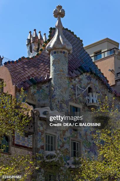 Glimpse of Casa Batllo design by Antoni Gaudi , Barcelona , Catalonia, Spain, 20th century.