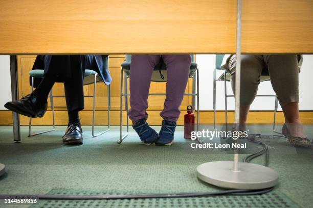 Swedish environmental campaigner Greta Thunberg sits between former Labour Climate Change Minister Ed Miliband and Green Party MP Caroline Lucas as...