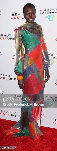 Model Alek Wek attends the Opening Night of "Beauty Culture" at The Annenberg Space For Photography on May 19, 2011 in Century City, California.