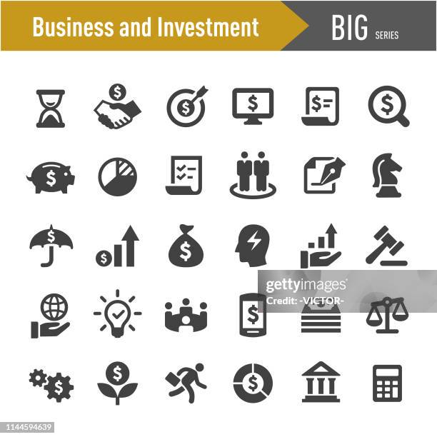 stockillustraties, clipart, cartoons en iconen met business en investeringen iconen-grote series - kapiteel