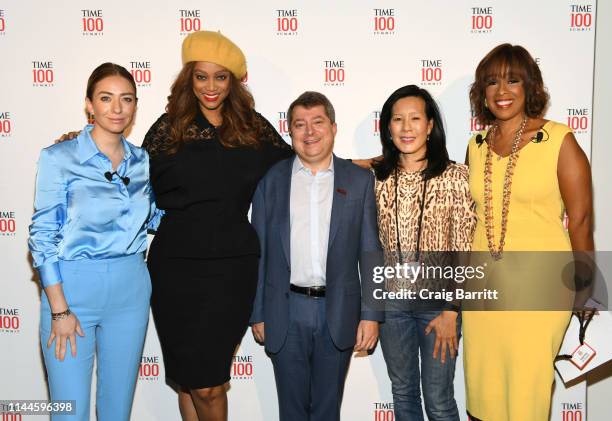 Whitney Wolfe Herd, Tyra Banks, Edward Felsenthal, Aileen Lee, and Gayle King attend the TIME 100 Summit 2019 on April 23, 2019 in New York City.