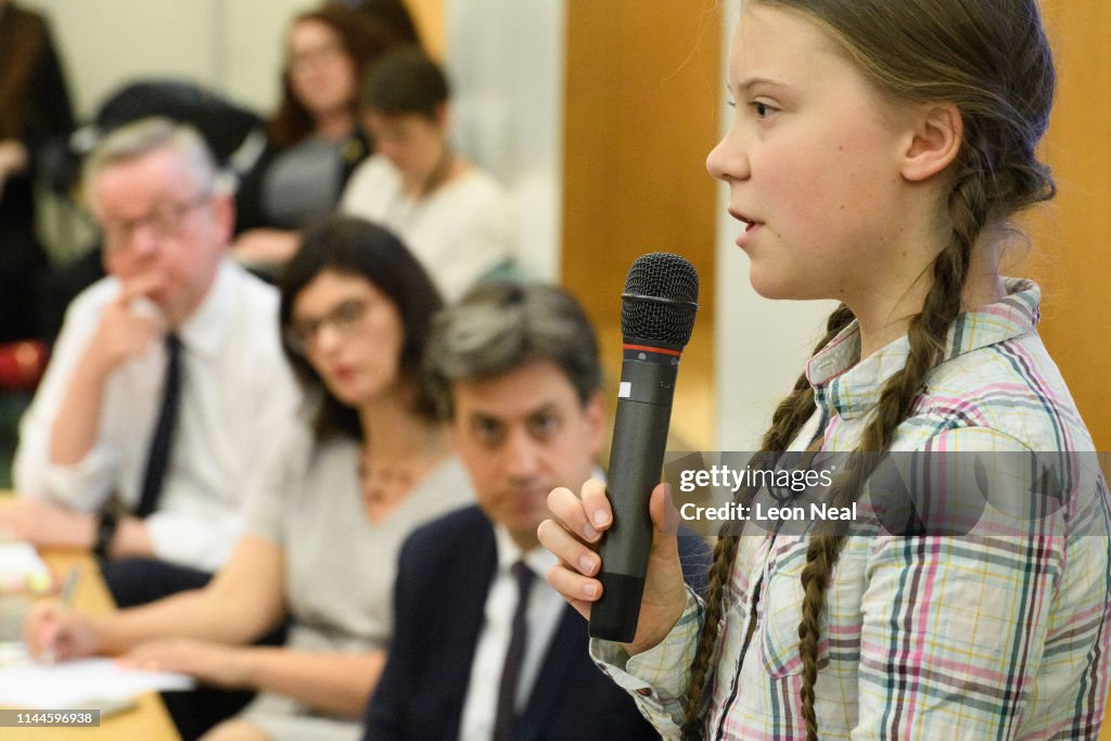 Greta Thunberg Addresses Parliament Climate Change Group Meeting