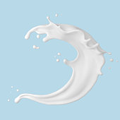 milk splash isolated on background, liquid or Yogurt splash.