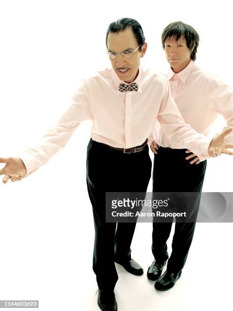 Los Angeles Sparks members Ron Mael and Russell Mael pose for a portrait in Hollywood, California