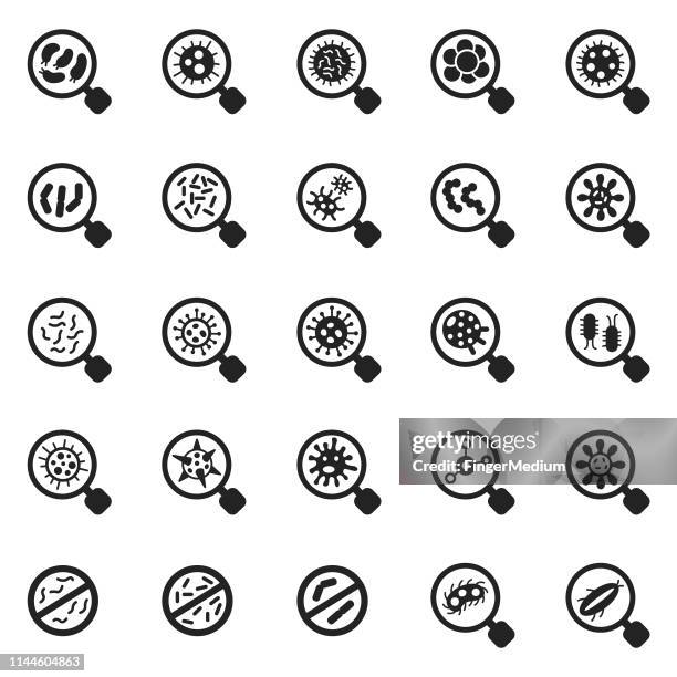 virus icon-set - unhygienisch stock-grafiken, -clipart, -cartoons und -symbole