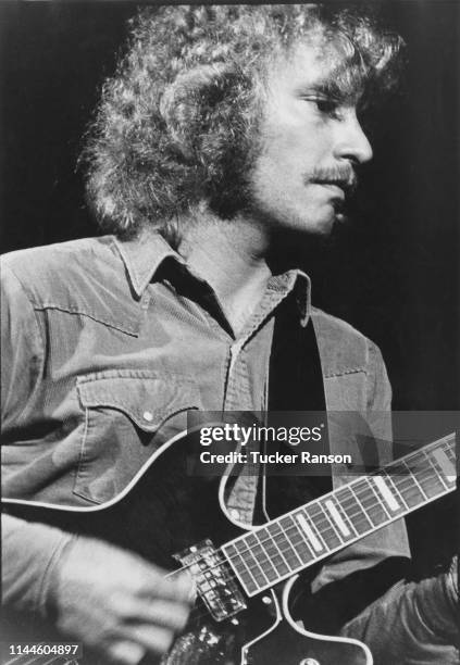 Guitarist Tom Fogerty performing with American rock group Creedence Clearwater Revival at the Woodstock Music Festival, Bethel, New York, 17th August...