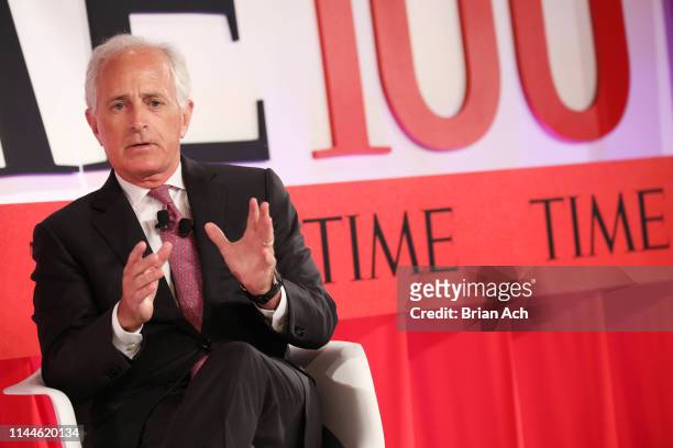 Bob Corker participates in a panel discussion during the TIME 100 Summit 2019 on April 23, 2019 in New York City.