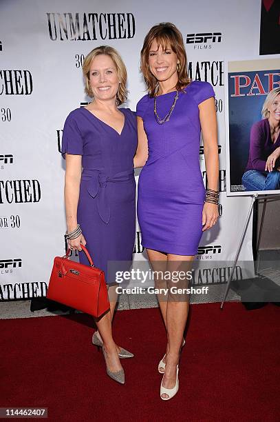 Hosts Mary McKendry and Hannah Storm attend the premiere of "Unmatched" at Tribeca Cinemas on August 26, 2010 in New York City.