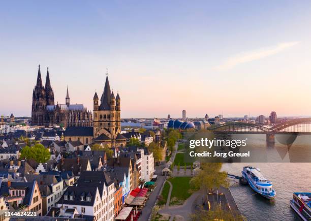 cologne at dawn - rhein stock-fotos und bilder