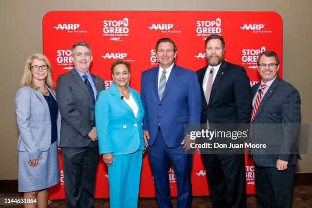 Secretary of the Agency for Health Care Administration Mary Mayhew, AARP Florida State Director Jeff Johnson, AARP CEO Jo Ann Jenkins, Florida...