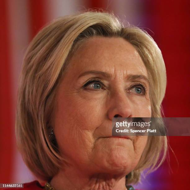 Former U.S. Secretary of State Hillary Clinton speaks at the TIME 100 Summit on April 23, 2019 in New York City. The day-long TIME 100 Summit...