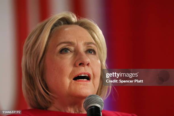 Former U.S. Secretary of State Hillary Clinton speaks at the TIME 100 Summit on April 23, 2019 in New York City. The day-long TIME 100 Summit...