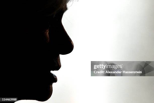 Silvia Neid, head coach of Germany looks on during a press conference of Germany at adidas headquater on May 20, 2011 in Ingolstadt, Germany.