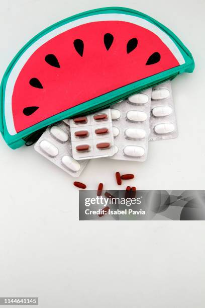 bag with blister packs of pills - chemical process icon stock pictures, royalty-free photos & images