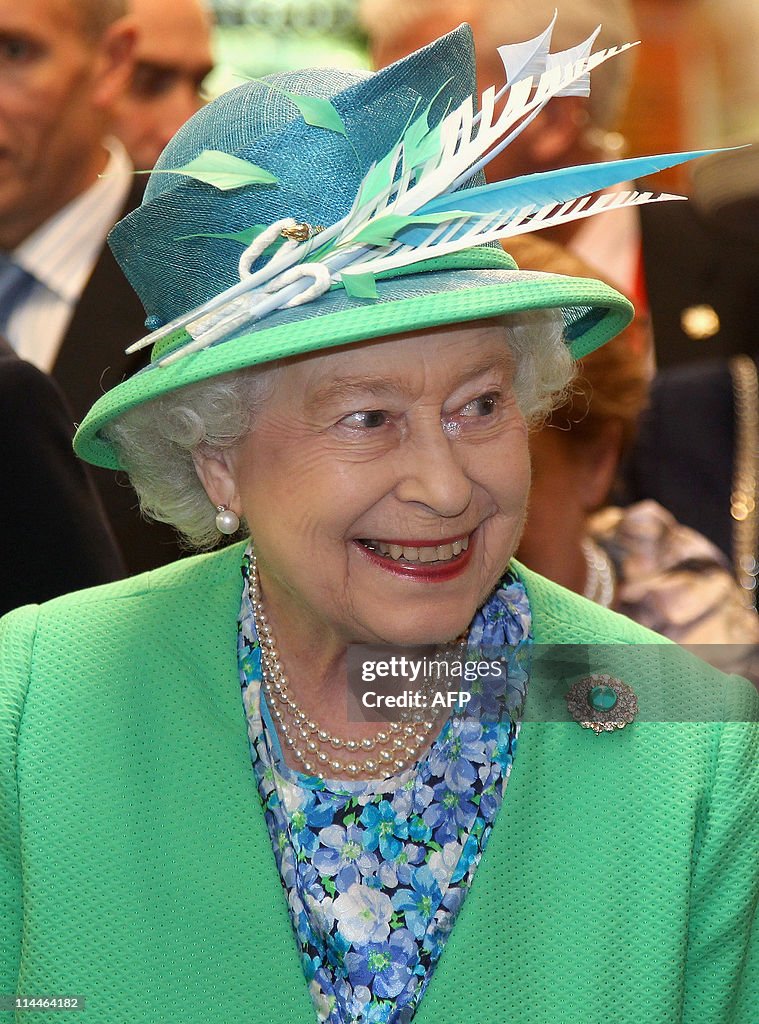 Britain's Queen Elizabeth II smiles as s