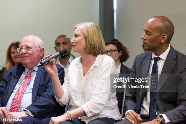 Mike Gapes, Sarah Wollaston and Chuka Umunna at the launch of Change UK, The Independent Group's European election campaign at We The Curious on...