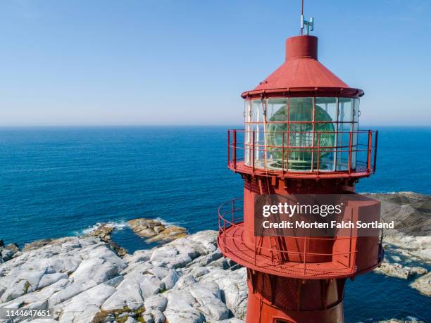 the lantern room of a lighthouse in bømlo, norway - july stock pictures, royalty-free photos & images