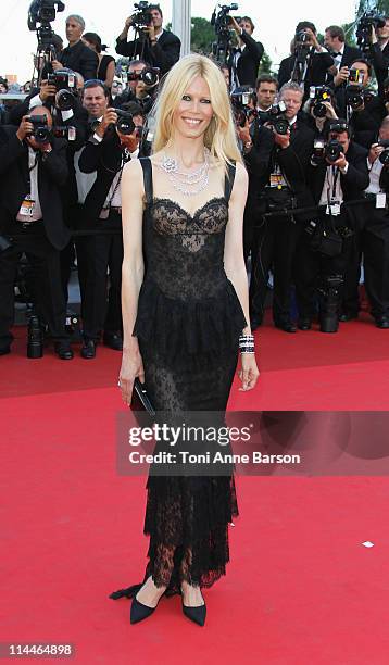 Claudia Schiffer attends the "This Must Be The Place" Premiere during the 64th Cannes Film Festival at the Palais des Festivals on May 20, 2011 in...