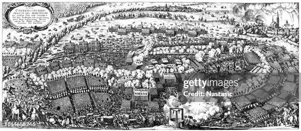 schlacht von lützen (1632) im dreißigjährigen krieg - saxony stock-grafiken, -clipart, -cartoons und -symbole