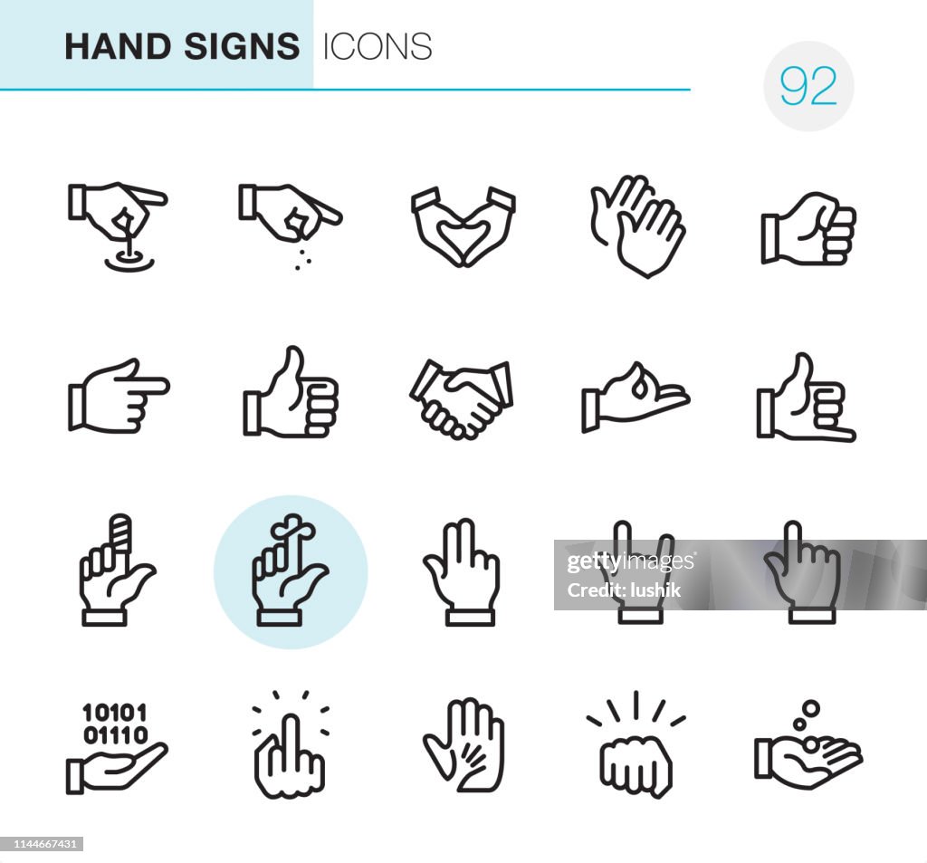 Handzeichen-Pixel Perfekte Icons