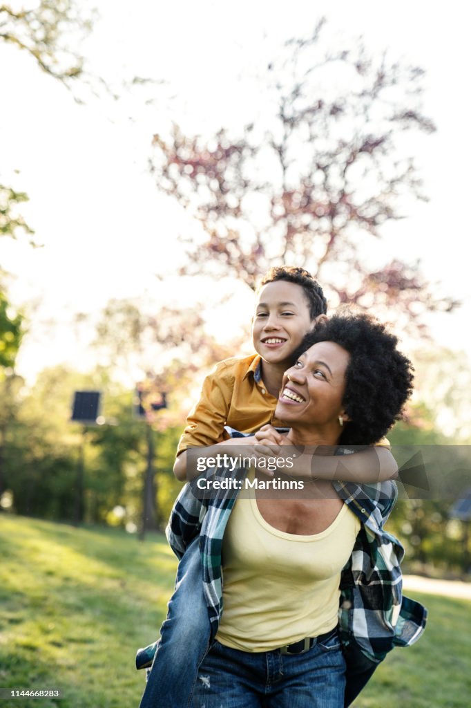 Shoulder Ride High-Res Stock Photo - Getty Images