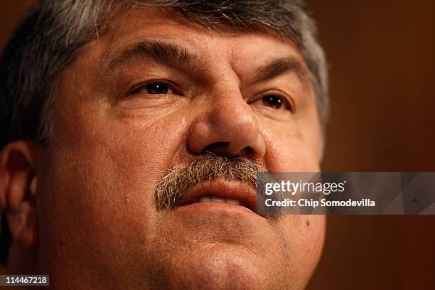 President Richard Trumka addresses the National Press Club May 20, 2011 in Washington, DC. Trumka answered questions about what he calls the recent...