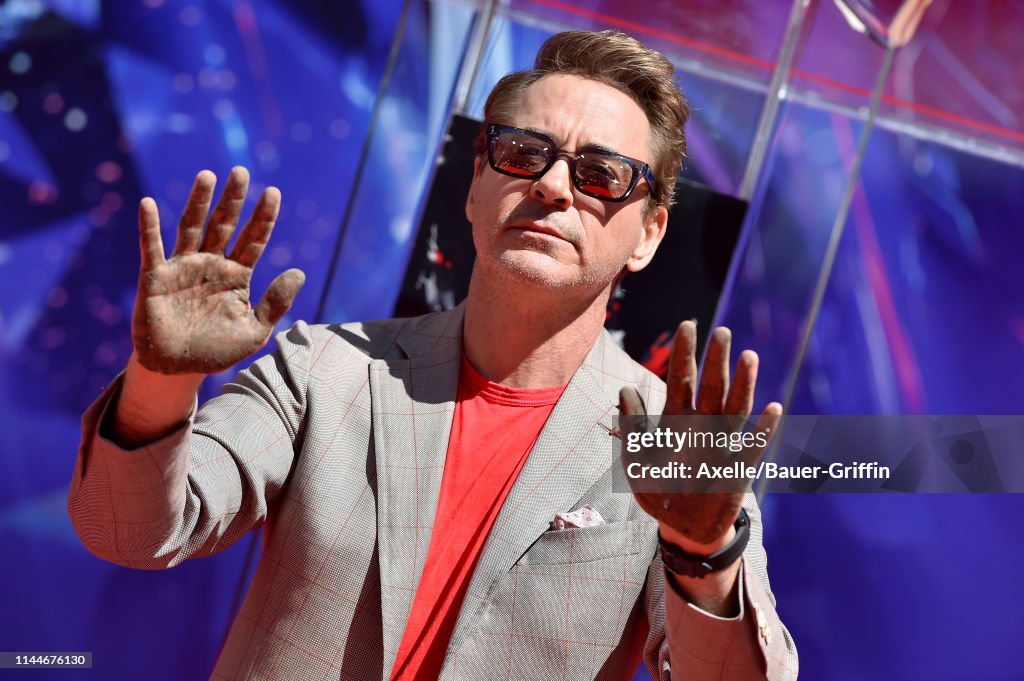Marvel Studios' "Avengers: Endgame" Cast Place Their Hand Prints In Cement At TCL Chinese Theatre IMAX Forecourt