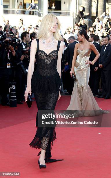 Model Claudia Schiffer and Miss Universe 2010 Ximena Navarrete attend the "This Must Be The Place" premiere during the 64th Annual Cannes Film...